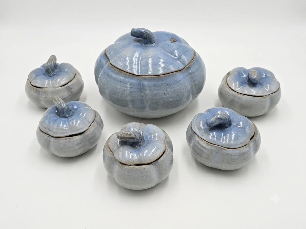 CERAMIC PUMPKIN SOUP SET