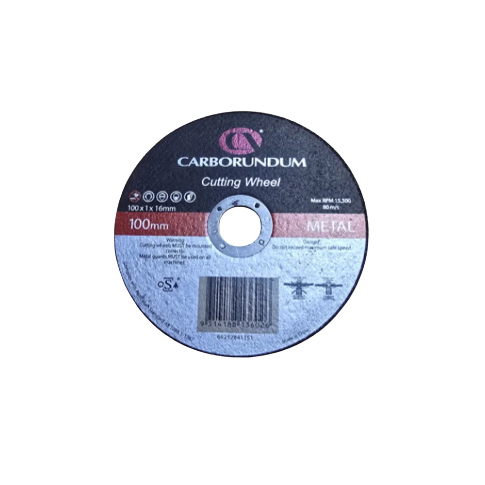 CARBORUNDUM METAL CUTTING WHEEL 100 X 1 X 16MM